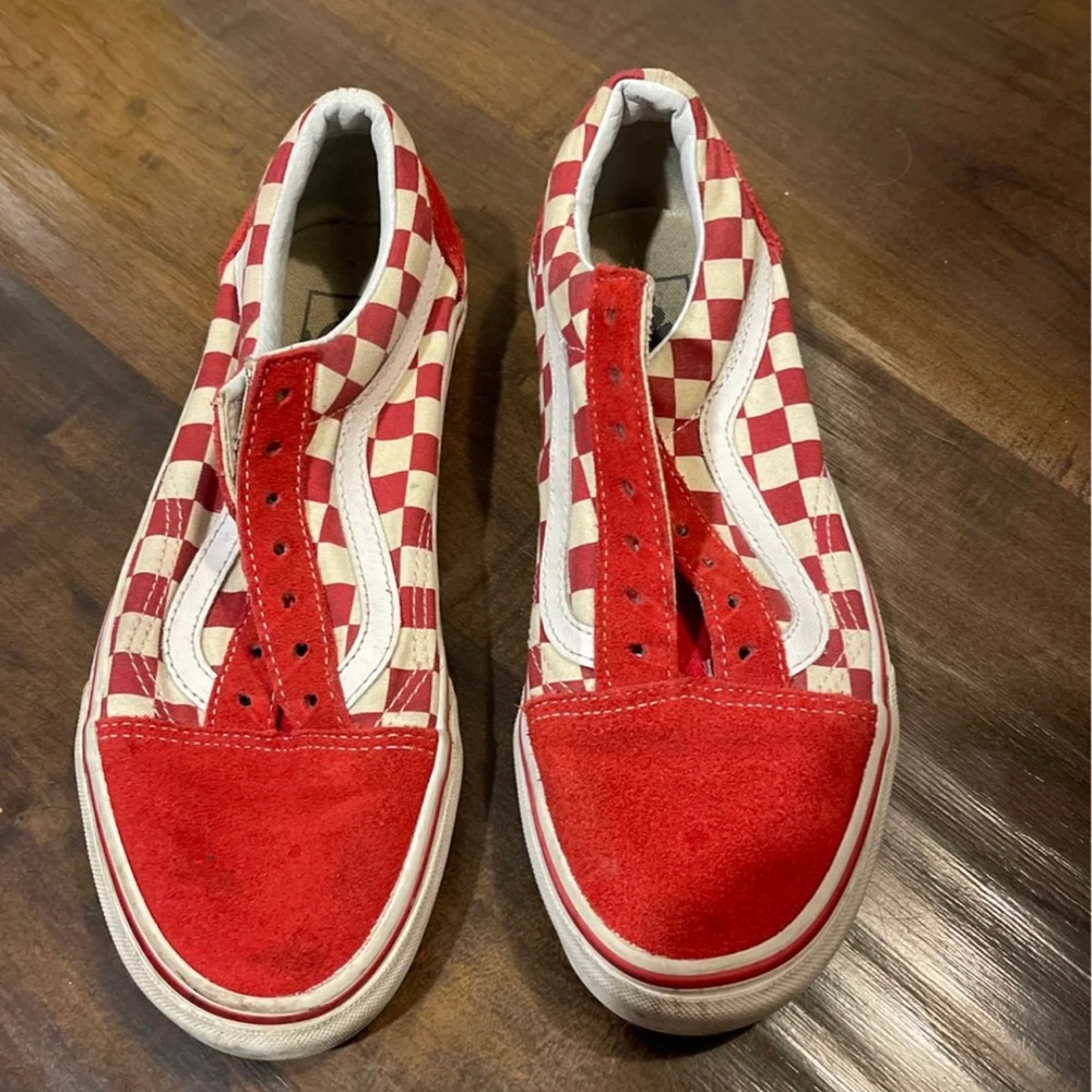 Red checkered vans